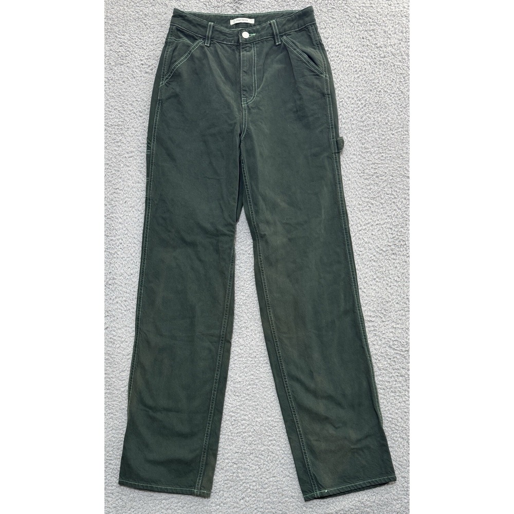 Pacsun Carpenter Chore Pants Womens 25x31 Green Skate Grunge Cotton Blend
